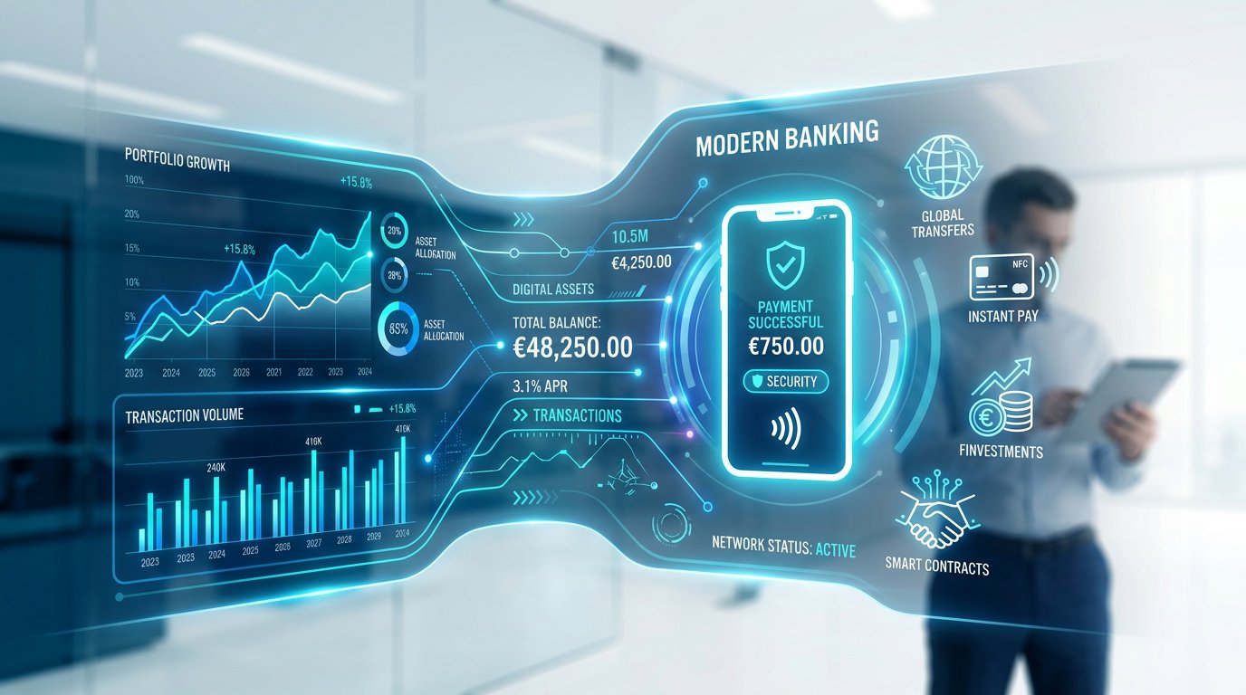 Modern digital banking innovation representing opportunity for banks