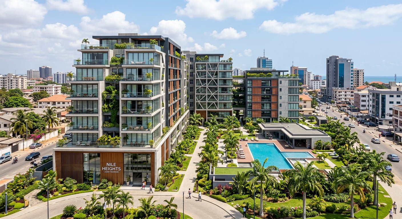 Modern luxury real estate development showcasing diaspora investment opportunity